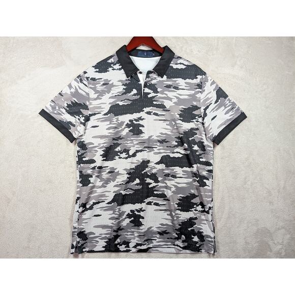 Extracurricular Shirt Mens Medium Performance Golf Polo Gray Black White Camo - Picture 1 of 6